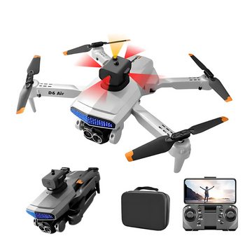 D6 Pro Drone 8K Dual Camera, 5-Sided Obstacle Avoidance, Brushless Motors, Foldable, EIS Stabilization